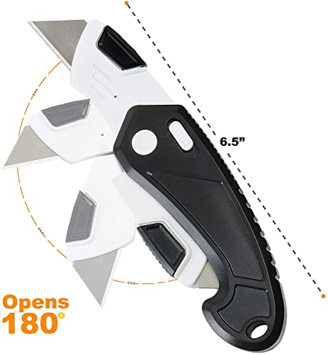 Image of Lightweight Strong ABS Plastic Folding Utility Box Cutter (Bright Yellow /Black, 6)