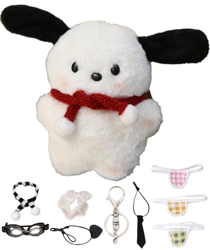 Image of Plush Keychain, Cute for Girls, Fashionable Bag Charms for Handbags, 12cm High, Cute Image Keychain of White Puppy