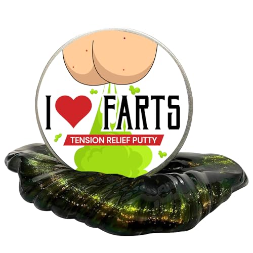 Funny 'I Love Farts' Stress Putty - A Playful & Relaxing Gag Gift - Hilarious & Silly Stress Relief - Jar for Fun Moments