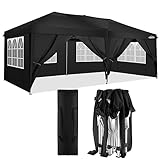 【Extra großer Raum】 3 höhenverstellbar, die Höhe der Innenseite kann auf 74 Zoll, 76 Zoll, 79 Zoll eingestellt werden. 3M x 6M / 10x20FT Pop-up-Pavillonzelt bietet 18 Quadratmeter Platz und bietet einen schnellen, optimalen temporären Sonnenschutz für 10-15 Personen, der groß genug ist, um einen Picknicktisch zu beschatten.