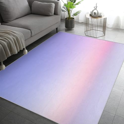 Tapis de salon dégradé violet lavable en machine pour sol glissant