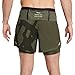 Nike Dri-FIT Stride Run Division Men's 2-in-1 Running Shorts (US, Alpha, XX-Large, Regular, Regular, Cargo Khaki)