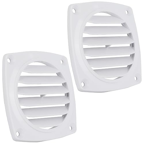 Five Oceans 6-Slotted Louvered Flush Hose Ventilators, 3-Inch Ventilation Area Diameter, White ABS Plastic, 2 Pack - FO110-M2