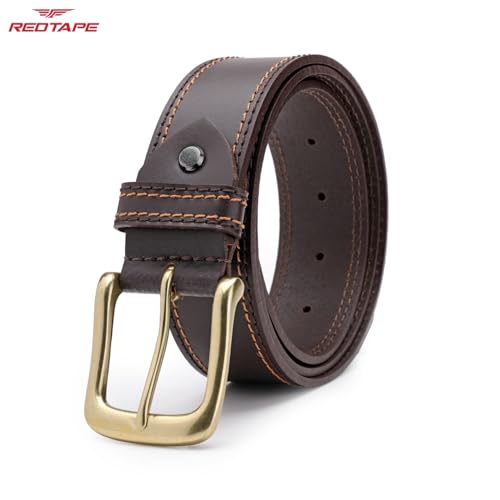 Image of Red Tape Men's Leather Belt | Genuine Solid Leather Casual Belt for Men | Stylish & Durable Waist Belt