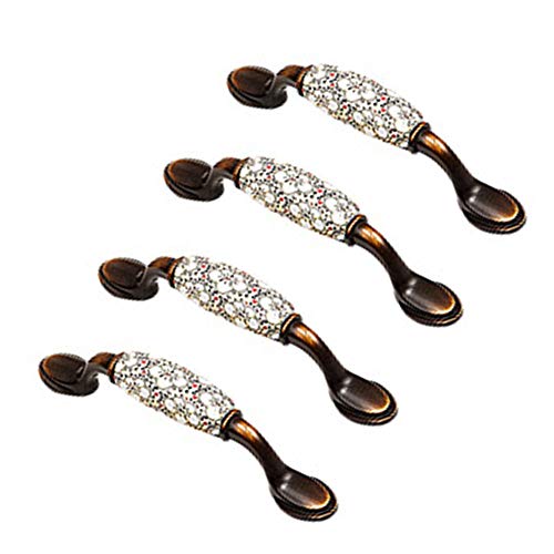 Perillas de cerámica Manija de la puerta Tirador del cajón del gabinete, 4/5 piezas 96 mm Aleación de zinc Gabinete de cocina Muebles Tirador del cajón Tirador del armario con patrón de flores colgant Cover