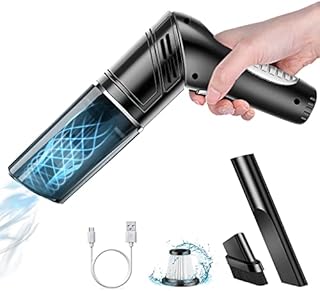 lyyxll Handheld Vacuum, 120W 12Kpa Powerful Car Vacuum Cleaner, Lightweight Mini Hand Held Vacuum with Rotatable Handle and Wet & Dry, Strong Cyclonic Suction for Home/Office/Pet/Car/Hair, etc.