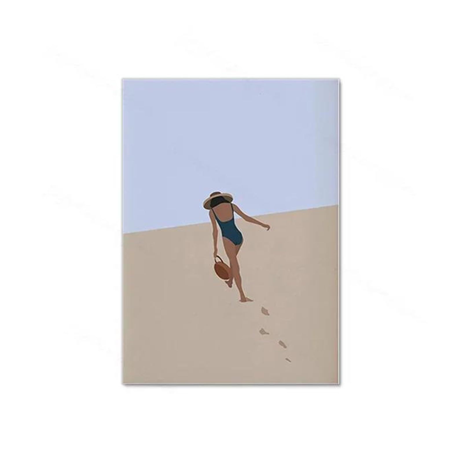Byambd D Byamb Aesthetic Pictures Aily Life Illustration Woman Fish Jaguar Posters Print Minimalist Wall Art Canvas Painting For Living Room Modern Home Ecor(,30X40cm)