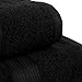 Amazon Basics 6 Piece Oversized Fade resistant Towel set, 100% Cotton towels for bathroom, soft and absorbent, 2 Bath Towels, 2 Hand Towels and 2 Washcloths bathroom towel set, Black