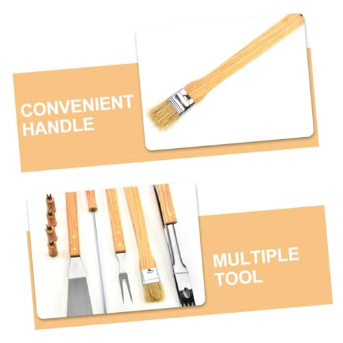 Set Portátil 10 Piezas Utensilios Parrilla Acero y Madera miniatura 3