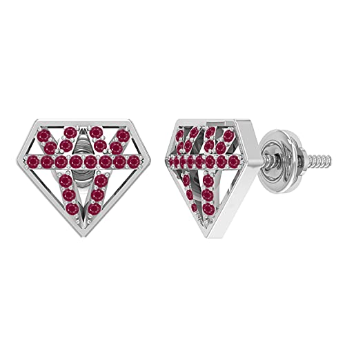 Dazzlingrock Collection Pendientes redondos con forma de cristal de piedra preciosa o diamante Cover