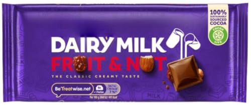 Image of Dairy Milk - Fruit & Nut Chocolate Bar 18 x 110G "Serving up some sweet happiness" Special For Easter Christmas,Birthday,NewYear