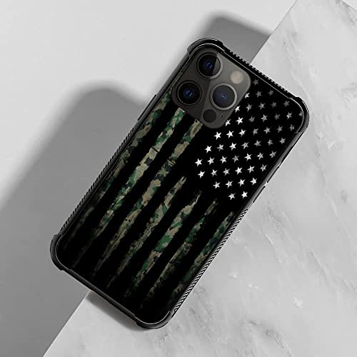 Hensuske Compatible With Iphone 14 Case,Army Green Usa Flag Iphone 14 Cases For Men/Women/Boys/Girls,Non-Slip Four Corner Shock Absorption Soft Tpu Protective Case, Iphone 14(6.1 Inch) #TOP5