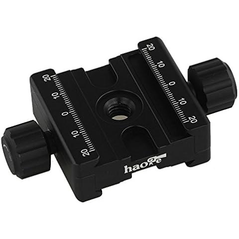 Haoge CP-50BII 50 mm Subtend Doppel-Schnellwechselklemme für Arca Swiss RRS Benro Schwalbenschwanzschiene Schnellwechselplatte Nodal Slide Cover