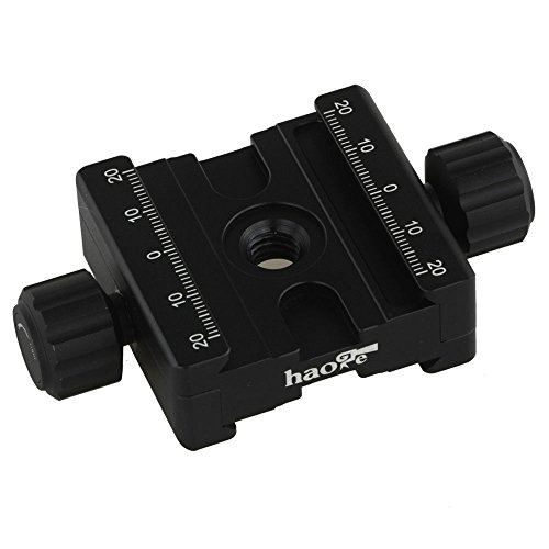 Haoge CP-50BII 50mm Subtend Double Dual Quick Release Clamp for Arca Swiss RRS Benro Rail Plate Nodal Slide