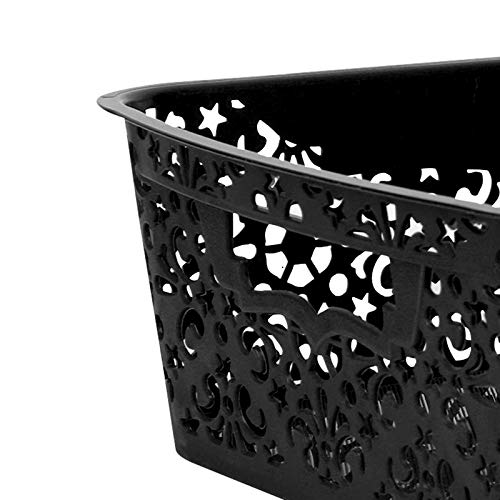 Image of Cutting Edge Essentials Medium Rectangular Plastic Storage Basket Set of 3, Multipurpose Shelf Organizer for Kitchen, Bathroom, Pantry, Cabinet & Wardrobe, Multicolor