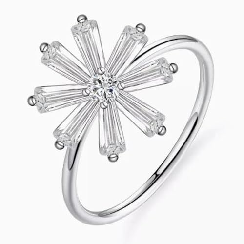 Bague de mariage rectangle en argent 925 et moissanite d'exception - 3
