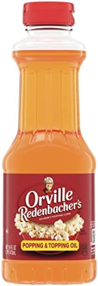Orville Redenbacher's Popping & Topping Buttery Flavored Popcorn Oil, 16 FL OZ Bottle (6 Pack)
