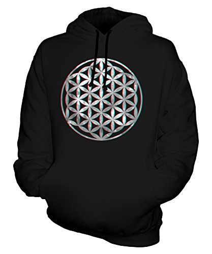Candymix - Flower of Life 3D - Unisex Hoodie Mens Ladies Hooded Sweater, Size 2X-Large, Colour Black