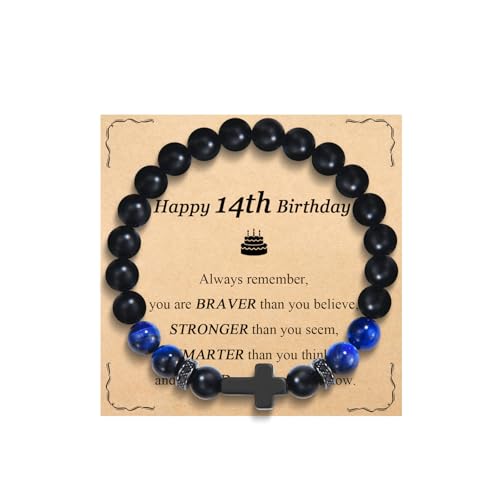 OAVOOK Cross Bracelet for 14-Year-Old Boys