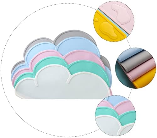 UPKOCH 2pcs Insulated Silicone Cloud Toddlers Table Insulation Decorative Heat Baby Cartoon for Non Random Tablecloth Child Travel Mat Home Placemat Pad Proof Color Kids Slip Dinning
