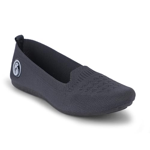Image of Women Lightweight Knitted Ballerina Flats Slipon Dusty Mauve Comfort Fitx2