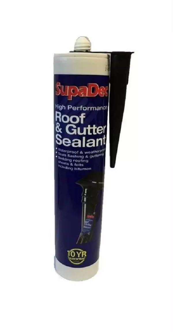 Supadec High Performance Felt Roof & Gutter Sealant And Adhesive Waterproof 300ml Black For Roofing Excellent Weathering Properties