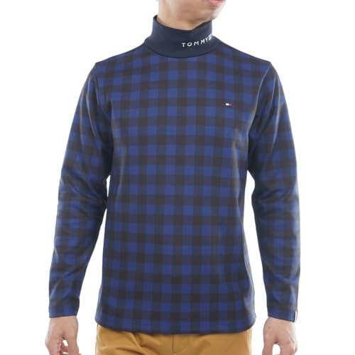 TOMMY HILFIGER GOLF(トミー ヒルフィガー ゴルフ) メンズゴルフウェア チェック柄 長袖ハイネックシャツ ネイビー Mサイズ THMA569のサムネイル