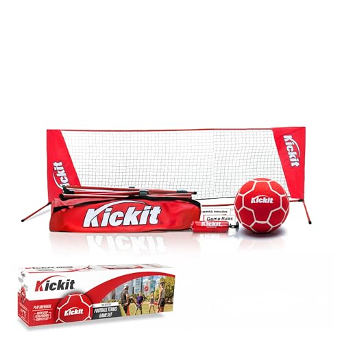 Kickit Soccer Tennis Game Set Portable 6.5 Wide x 2 High Net & Soft Lightweight Ball Play Outdoors Indoors Backyard Beach Complete Skills Training & Travel Friendly Original