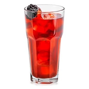 Libbey Gibraltar Tumbler Glasses Set of 12, 16-Ounce, Iconic Heavy Base Tall Cocktail Glasses, Dishwasher Safe Glass Tumblers for Everyday Use