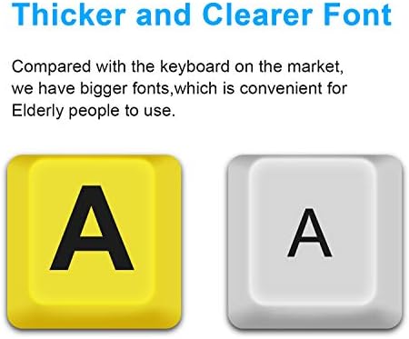 Large Print Computer Keyboard Wired USB High Visibility Keyboard, Elderly High Contrast Keyboard, Oversized Letter for Visually Impaired Low Vision Individuals (Yellow+Black)