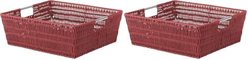 Image of Whitmor Rattique Shelf Tote Red (Pack of 2)