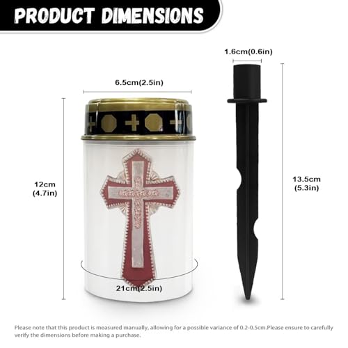 Image of Cross Solar Grave Lights - Solar Powered, Waterproof, Flameless Prayer Candle Lamps