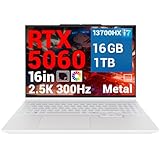 FIREBAT Gaming Laptop 16' 300Hz QHD+ (2560x1600) IPS, Intel Core i7-13700HX Processor (16-Core), RTX 5060 Graphics (AI Tops), 16GB DDR5, 1TB PCIe4.0 SSD, All-Metal Build, WiFi 6E, BT5.3【Huan16Pro】