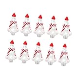 Gralara Lot de 10 Bouteilles de Jus de Noël Réutilisables avec Couvercles, Décorées D'une écharpe et D'un Bonnet, Parfaites pour Le Café Ou Les Boisso