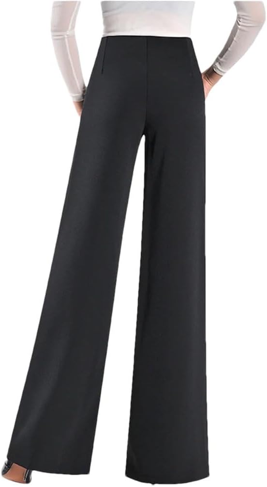 Women's High Waist Wide Leg Pants Summer Thin Loose Fit Dance Trousers for Casual Everyday Wear