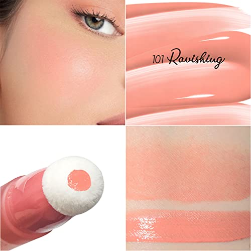 Kaynest Blush Beauty Wand, Dewy Liquid Cream Blush, Weightless, Breathable, Natural-Looking, Soft Cream Blusher Stick With Cushion Applicator, Easily Blendable, Long-Wearing, Smudge Proof (101 Ravishing&104 Cheery) #TOP1