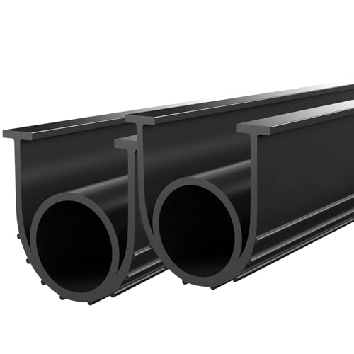 16.5FT & 20FT Garage Door Bottom Seal Replacement - Jobon Rubber Universal U+O Garage Door Weather Stripping with 5/16 inch T-Ends, Easy Installation and Fits Most Standard Garage Doors