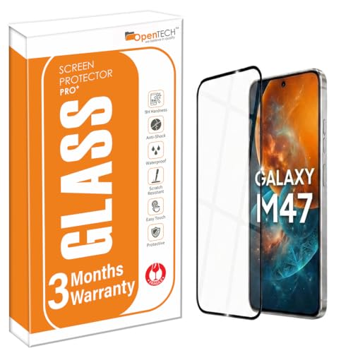 Image of OpenTech Military-Grade Gorilla Tempered Glass for Samsung Galaxy M47 / A27 / A57 /A37 (6.7 Inch) with Edge to Edge Coverage and Easy Installation kit