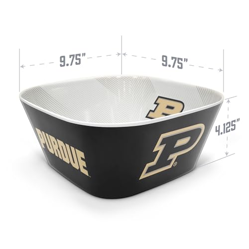 Image of YouTheFan NCAA Purdue Boilermakers Officially-licensed Large Party Bowl - 100% Melamine, dishwasher safe, BPA free - holds large bag of chips - sleek design - perfect for game day or any day