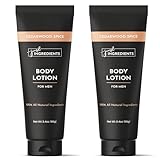 JUST INGREDIENTS Cedarwood Spice Body Lotion | 3.4 oz | 2 Pack | Hydrating Skin Care with Coconut Oil, Essential Oils, Jojoba Oil, Shea Butter | Non-Greasy Moisturizer for Men