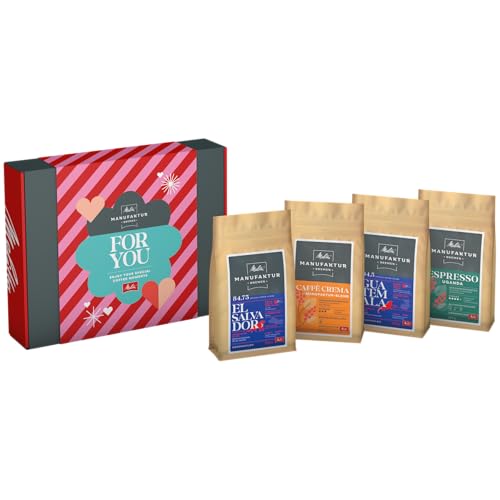 Melitta Kaffee Geschenkbox - 4 Spezialitätenkaffees, ganze Bohnen, handgeröstet, Geschenkidee & Probierset für Kaffeeliebhaber