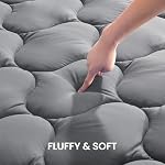 SLEEP ZONE Matelas de refroidissement Topper Queen, housse de matelas extra épais, matelas de lit pour oreillers doux, soin facile, lavable (Grey Lattice, Queen)