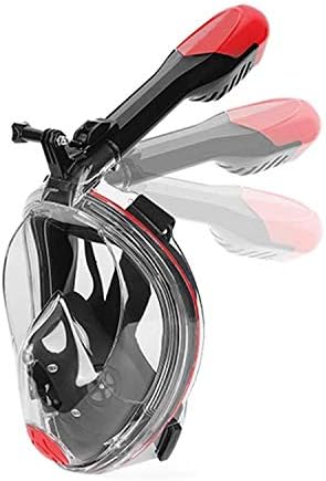 VEGASIGNS Snorkel Mask Full Face Diving Mask, Foldable Snorkel Mask Easy Breath 180° Panoramic View with Detachable Camera Mount, Anti-Fog and Anti-Leak for Adults and Kids