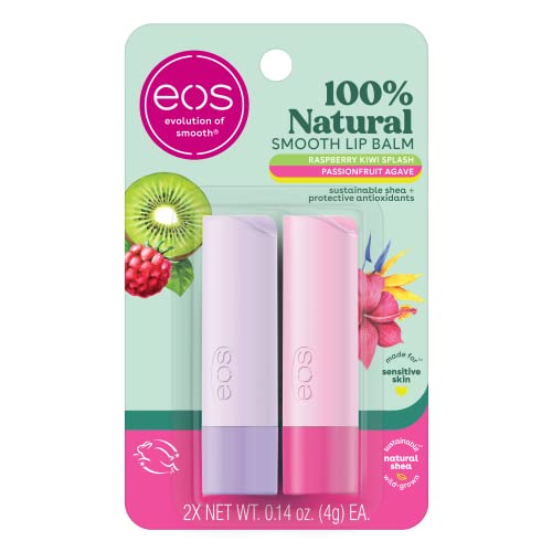 Image of eos 100% Natural Lip Balms- Fruity Variety Pack, 0.14 oz, 2-Pack
