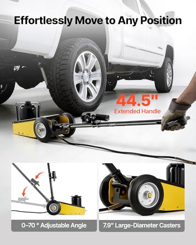Image of VEVOR 22 Ton Air Hydraulic Floor Jack Trucks Heavy Duty Steel Racing Floor Jack with Single Piston Quick Lift Pump & Extension Posts & Extension Posts, Air Pneumatic Jacks for SUVs, Pickups
