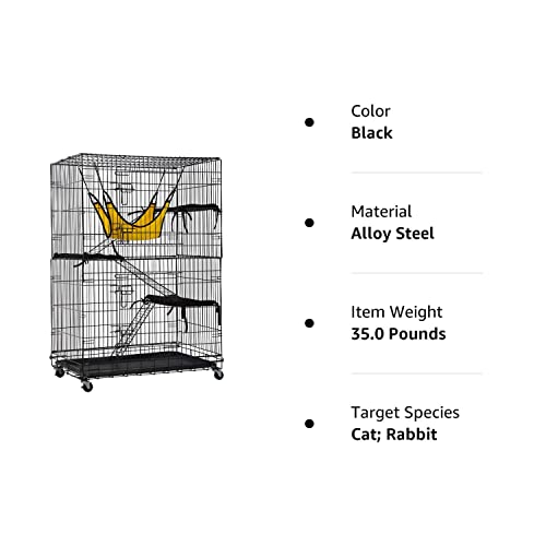 Bestpet 4-Tier 48 Inches Cat Cage Cat Crate Cat Kennel Cat Playpen With Free Hammock 3 Cat Bed 2 Front Doors 2 Ramp Ladders Perching Shelves #TOP6