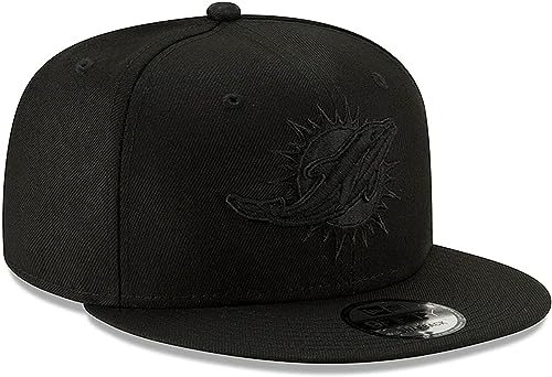 New Era NFL 9FIFTY Black On Black Adjustable Snapback Hat Cap One Size Fits All, Miami Delfine, Einheitsgröße – Ansicht 3