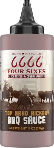 6666 Four Sixes Top Hand Hickory BBQ Sauce, 14 Ounce