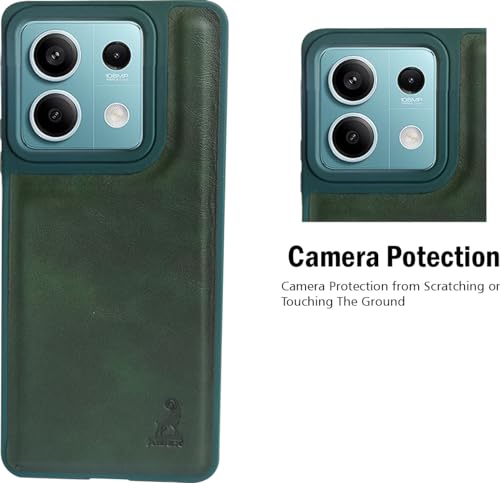Image of AIBEX Shield Back Cover Case Compatible with Xiaomi Redmi Note 13 5G Back Cover | Flexible Vegan Leather | Full Camera Protection | Raised Edges | Super Soft-Touch | Bumper Case