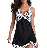zalando tankini esprit Dehots Damen Sexy Bikini Tankini Bauchweg Große Größen Bademode Badeanzüge Monokini Bikinis für Frauen Neckholder Badekleid Schwarz